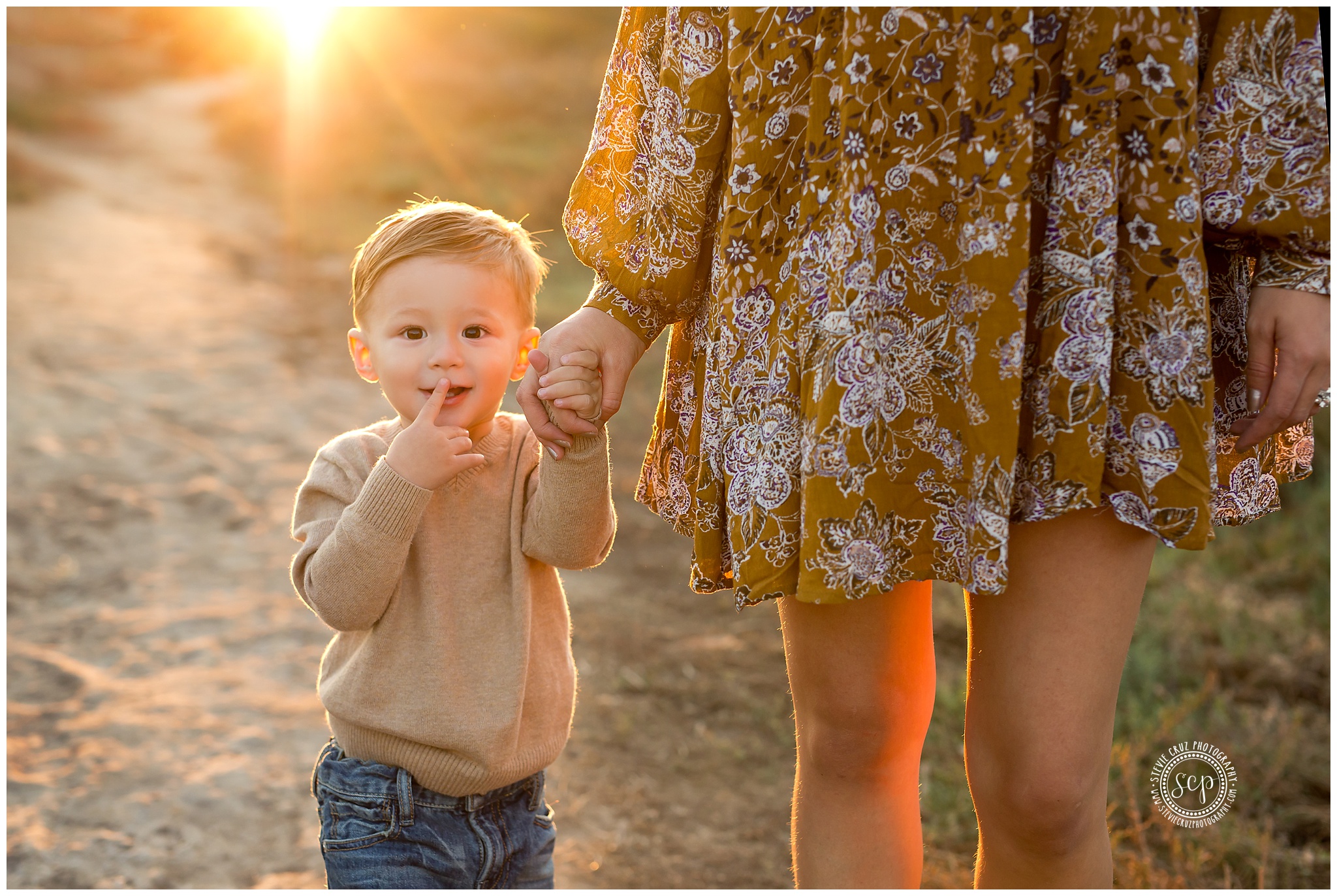 Taking family photos is so important. Love how the sun is beaming behind this photo of toddler and his mom.